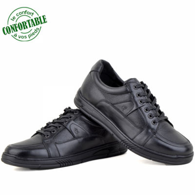 Chaussures médicales confortables 100% cuir noir kw - Photo 2