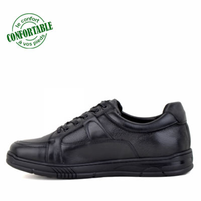 Chaussures médicales confortables 100% cuir noir kw - Photo 3