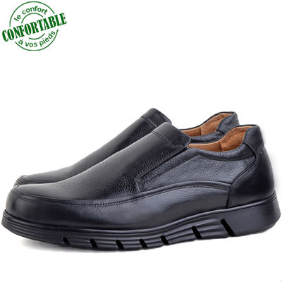 Chaussures médicales confortables 100% cuir noir lo