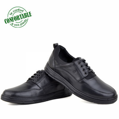 Chaussures médicales confortables kw 100% cuir noir - Photo 3