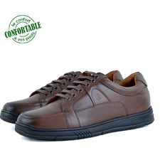 Chaussures médicales confortables marron 100% cuir kw