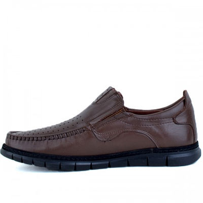 Chaussures médicales confortables respirant 100% cuir marron - Photo 4