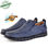 Chaussures médicales confortables respirante 100% cuir bleu - 1