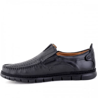 Chaussures médicales confortables respirante 100% cuir noir - Photo 3