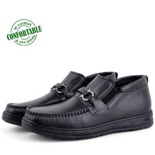 Chaussures médicales demi bottes CONFORTABLE100% cuir noir