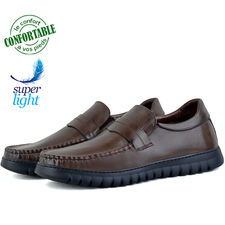 Chaussures médicales extra confortables 100% cuir marron