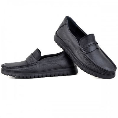Chaussures médicales extra confortables 100% cuir noir nj - Photo 4