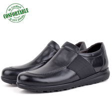 Chaussures médicales pour homme 100% cuir crust extra confortable noir 4702N