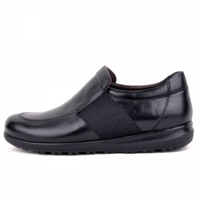 Chaussures médicales pour homme 100% cuir crust extra confortable noir 4702N - Photo 2
