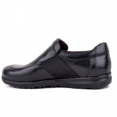 Chaussures médicales pour homme 100% cuir crust extra confortable noir 4702N - Photo 3