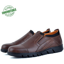 Chaussures médicales pour homme 100% cuir crust marron
