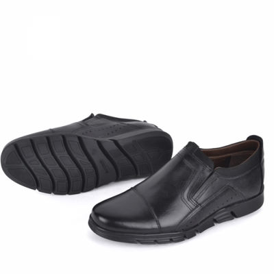 Chaussures médicales pour homme 100% cuir crust noir - Photo 2