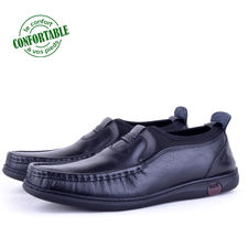 Chaussures médicales pour homme 100% cuir extra confortable noir
