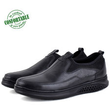 Chaussures médicales pour homme 100% cuir noir