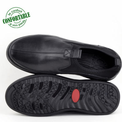 Chaussures médicales pour homme 100% cuir noir - Photo 3