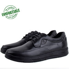 Chaussures médicales pour homme 100% cuir noir kw