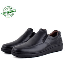 Chaussures médicales pour homme 100% cuir noir sm
