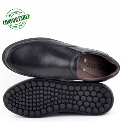 Chaussures médicales pour homme 100% cuir noir sm - Photo 2