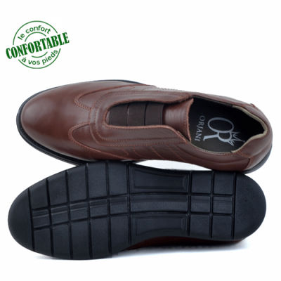 Chaussures pour homme 100% cuir extra confortable marron - Photo 2