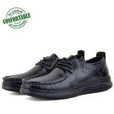 Chaussures pour homme 100% cuir médical noir