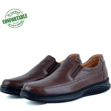 Chaussures pour homme médical marron 100% cuir