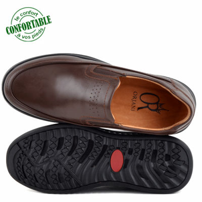 Chaussures pour homme médical marron 100% cuir - Photo 2