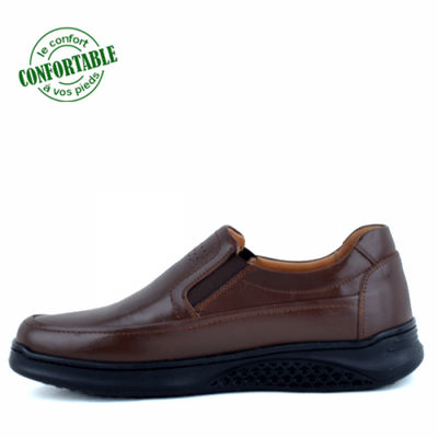 Chaussures pour homme médical marron 100% cuir - Photo 3