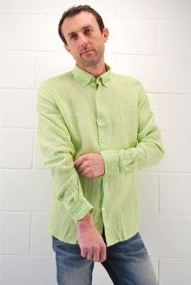chemise homme 7 Camicie Riga media Verde Bianco - Photo 2