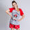 Chłopięcą piżamkę na lato Minnie Mouse Czerwony Kobieta Szary - 2