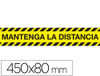 Cinta adhesiva de señalizacion mantenga la distancia de seguridad pvc 165 mc