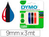 Cinta dymo 3d 9mm x 3mt para rotuladora omega/junior color azul/negro/rojo