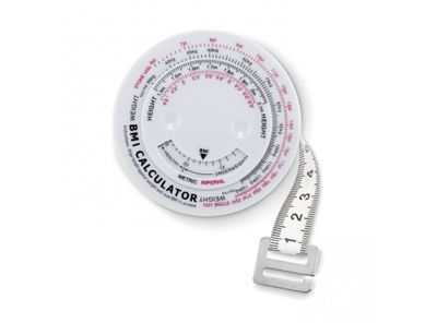 Cinta métrica en ABS para medir el Indice de Masa Corporal.