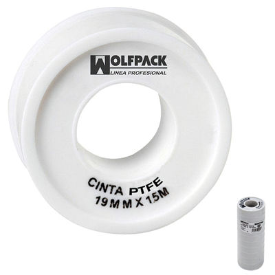 Cinta PTFE Wolfpack 19 mm. x 15 m. (Paquete de 10 Rollos)