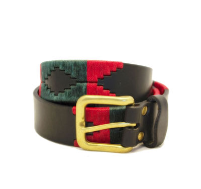 cinto de cuero bordado artesanal leather belt argentina