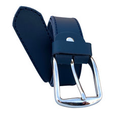 Foto del Producto Cinturón de piel azul una costura en su color