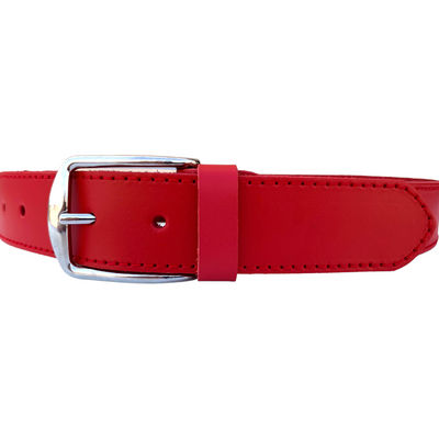 Cinturón de piel rojo una costura en su color - Foto 3