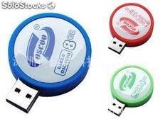 Círculo Memoria usb 2.0 con logotipo de resina