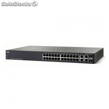Cisco SF300 24P SRW224G4-K9-br com 24x 10/100Mbps RJ45, 2x Gigabit RJ45 e 2x