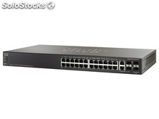 Cisco SG500 28P Poe+ SG500-28P-K9-na com 24x PoE+ 10/100/100Mbps RJ45, 2x