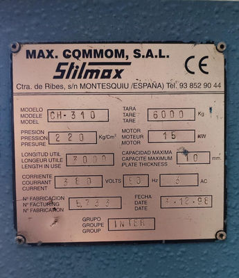 Cizalla Hidraulica marca stilmax modelo ch-310 3050X10 Mm - Foto 5