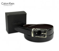 CK014 Cinturón de hombre Calvin Klein en piel negra tamaño 110/125 125cm