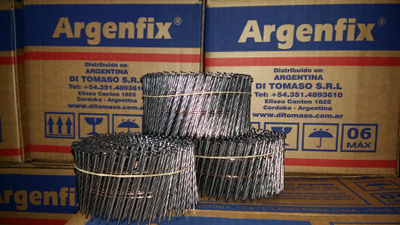 Clavos en rollo electrosoldado espiralados 2,5 x 63 mm ARGENFIX® - Di Tomaso Srl