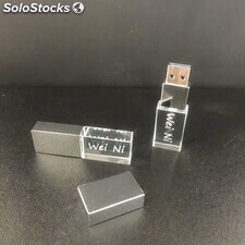 Clé USB en cristal de luxe avec lumière LED