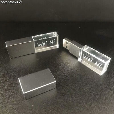 Clé USB en cristal de luxe avec lumière LED - Photo 2