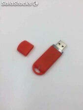 Clé USB en plastique rouge avec logo imprimé