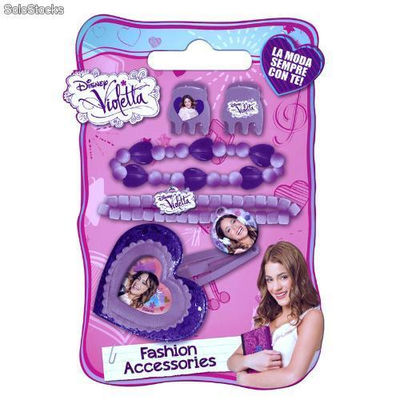 Clips Violetta cheveux + bracelets en Blister