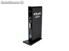 Club 3D USB 3.0 Dual Display Dockingstation Schwarz Klavierlack CSV-3242HD