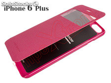 Coberta rosa tipo diario com janela pra Apple iPhone 6 Plus, 6 Plus S de 5.5