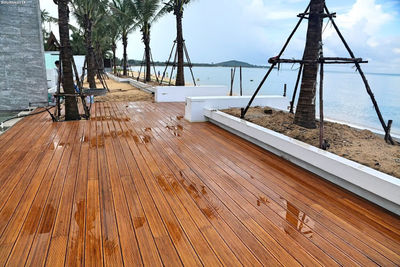 Cobertura de bambu exterior, piso de bambu sólido antiderrapante