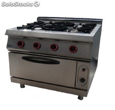 Cocina Blanca Gas BUTANO Edesa Roman-64But 60x60 4 fuegos + horno + grill +  tapa